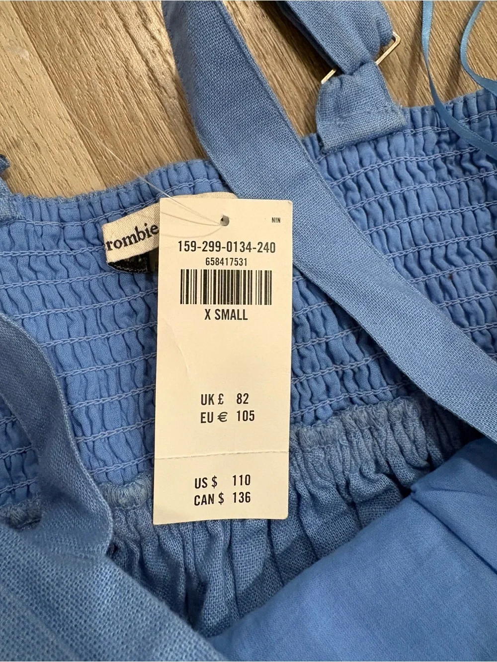 Abercrombie & Fitch Light Blue Tiered Maxi Sundress